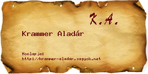 Krammer Aladár névjegykártya